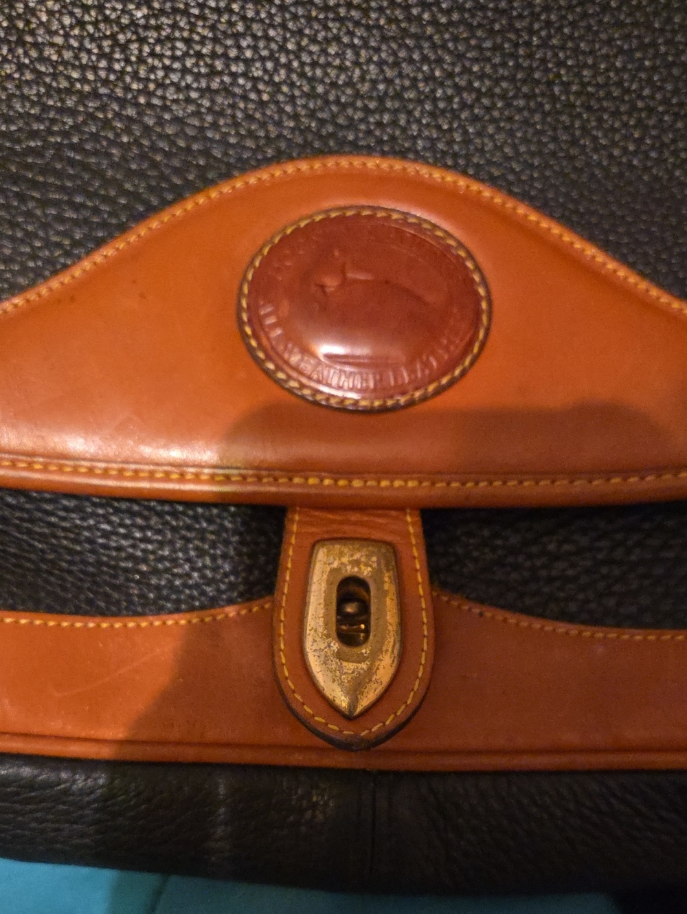 Dooney & Bourke Black and Brown Leather Shoulder Bag